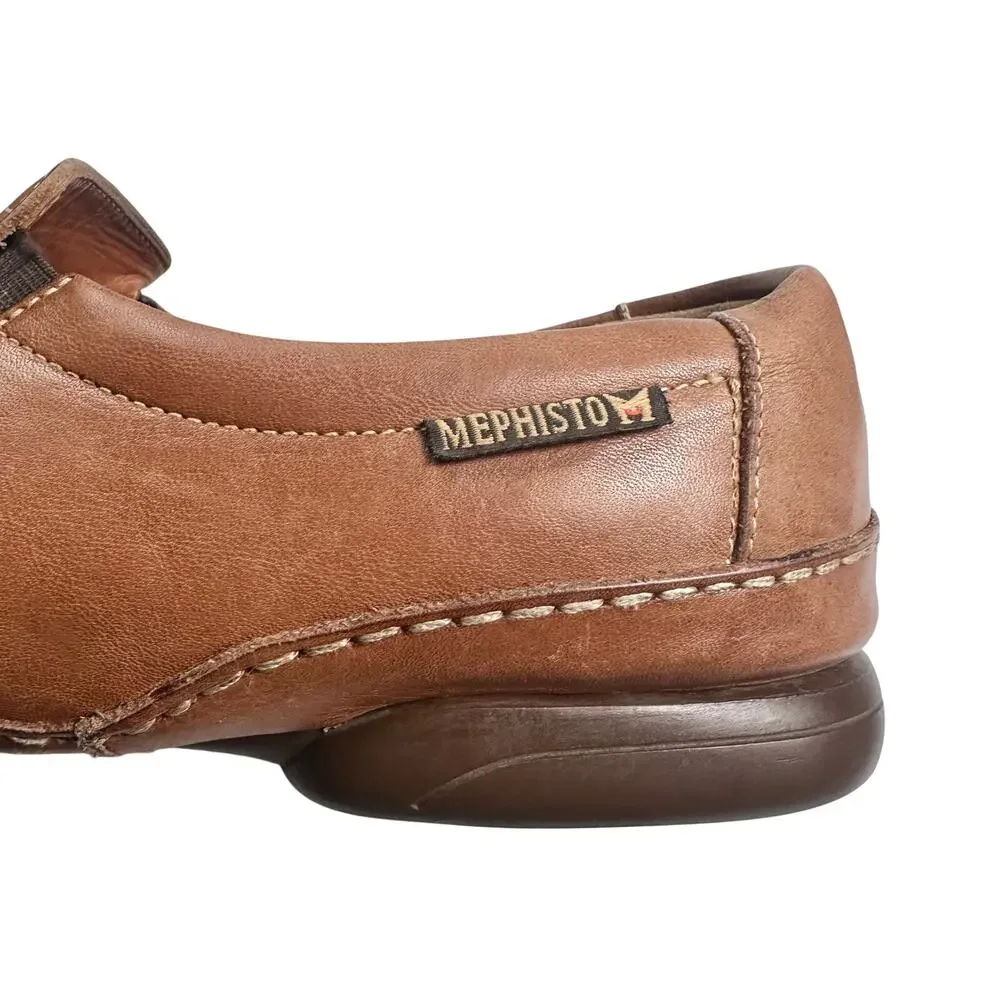 Mephisto | Men | Cool-Air Whiskey Brown Genuine Leather Slip-On Loafers | 11.5